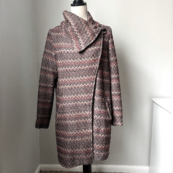 Greylin Zig zag asymmetrical cowl neck jacket from Anthropologie size xsmall - Picture 1 of 15